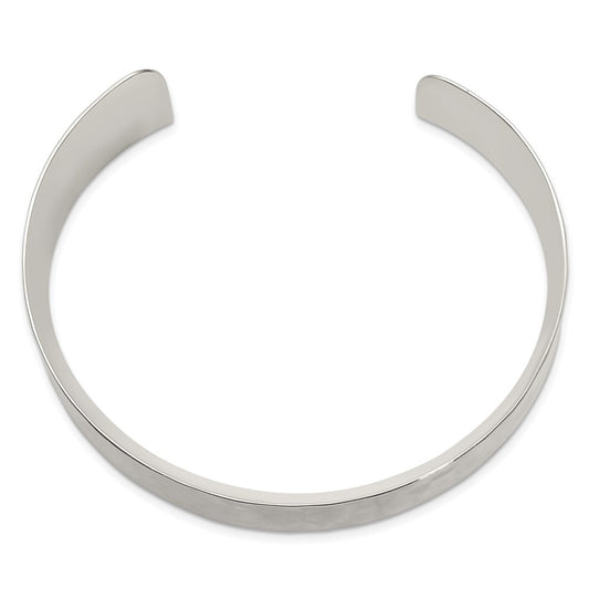 Sterling Silver 30mm Hammered Cuff Bangle QB493