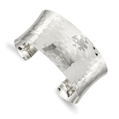 Sterling Silver 30mm Hammered Cuff Bangle QB493