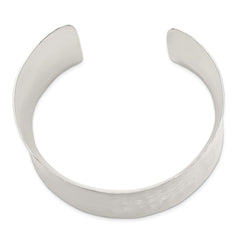 Sterling Silver 39.5mm Hammered Cuff Bangle QB494