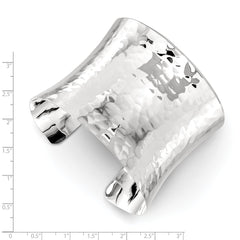 Sterling Silver 49.5mm Hammered Cuff Bangle QB495