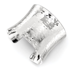 Sterling Silver 49.5mm Hammered Cuff Bangle QB495