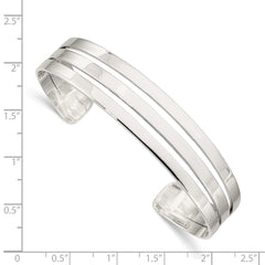 Sterling Silver Polished Cuff Bangle QB519
