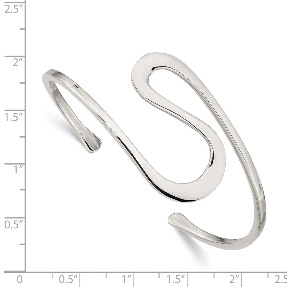 Sterling Silver Abstract Cuff Bangle QB528