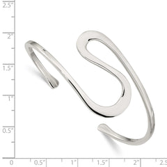 Sterling Silver Abstract Cuff Bangle QB528