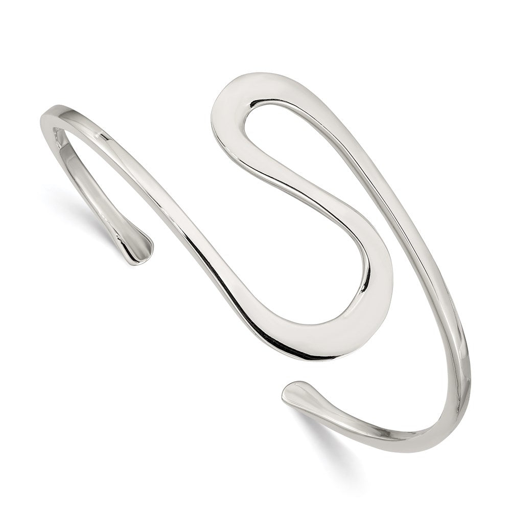 Sterling Silver Abstract Cuff Bangle QB528