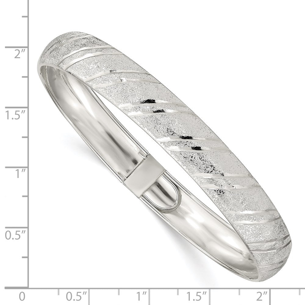Sterling Silver 10.5mm Polished D/C Flexible Bangle QB591