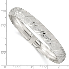 Sterling Silver 10.5mm Polished D/C Flexible Bangle QB591