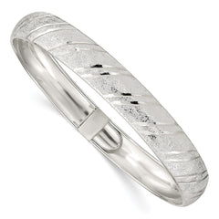 Sterling Silver 10.5mm Polished D/C Flexible Bangle QB591