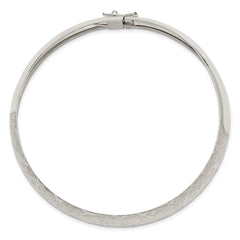 Sterling Silver 10mm Polished D/C Textured Flexible Bangle QB593