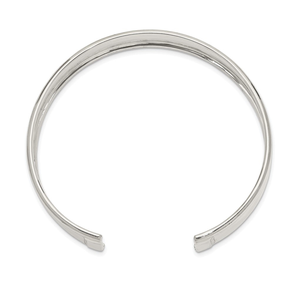 Sterling Silver 10mm Polished Cuff Bangle QB606