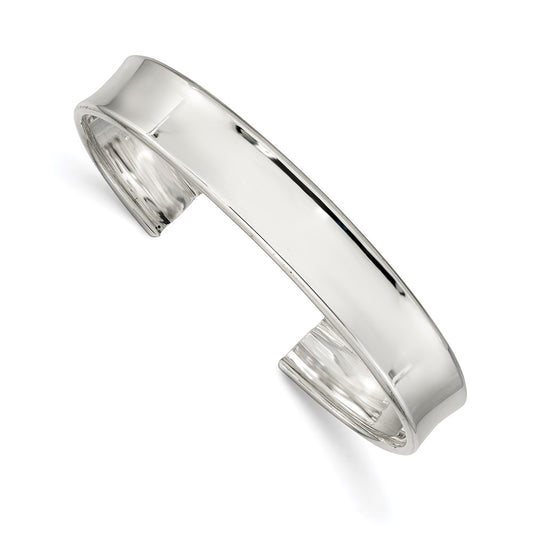 Sterling Silver 10mm Polished Cuff Bangle QB606