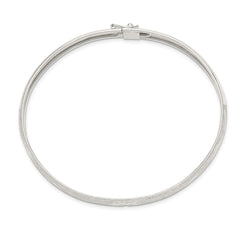 Sterling Silver 6.5mm Laser and Diamond-cut Flexible Bangle QB611