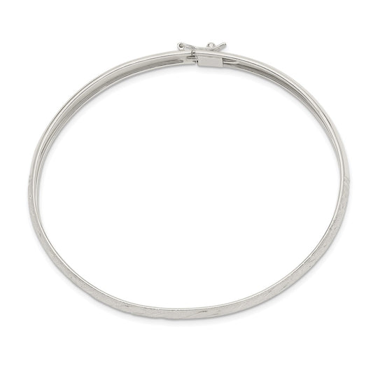 Sterling Silver 6.5mm Diamond-cut Flexible Bangle QB612