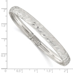 Sterling Silver 6.5mm Diamond-cut Flexible Bangle QB612