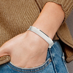 Sterling Silver Concave Cuff Bangle QB760
