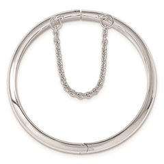 Sterling Silver RH-plated Polished 4mm w/ Safety Hinged Children's Bangle QB776
