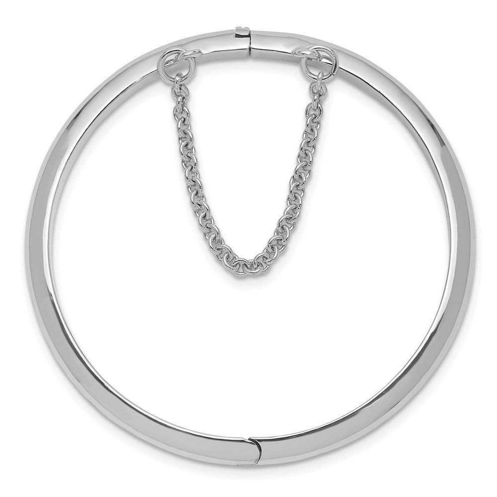 Sterling Silver RH-plated Polished 4mm w/ Safety Hinged Children's Bangle QB777