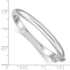 Sterling Silver RH-plated Polished 5mm w/ Safety Hinged Children's Bangle QB780