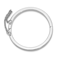 Sterling Silver RH-plated Polished 4mm w/ Safety Hinged Children's Bangle QB803
