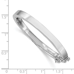 Sterling Silver RH-plated Polished 4mm w/ Safety Hinged Children's Bangle QB803