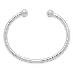 Sterling Silver Rhodium-plated Polished 3mm Children's Cuff Bangle QB835