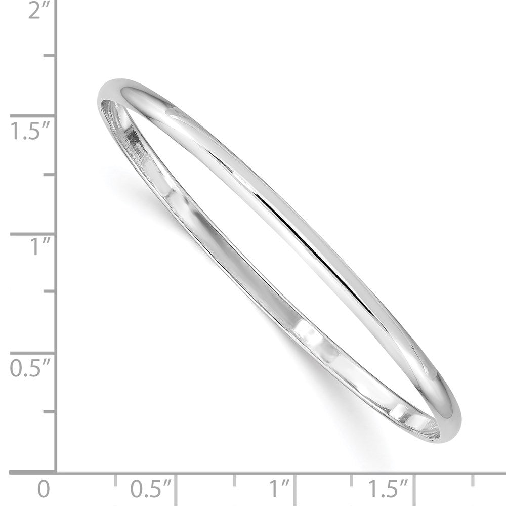 Sterling Silver RH-plated Polished 3mm Slip On Children's Bangle Bracelet QB849