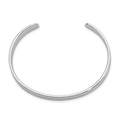Sterling Silver Rhodium-plated Polished 6mm Children's Cuff Bangle QB872
