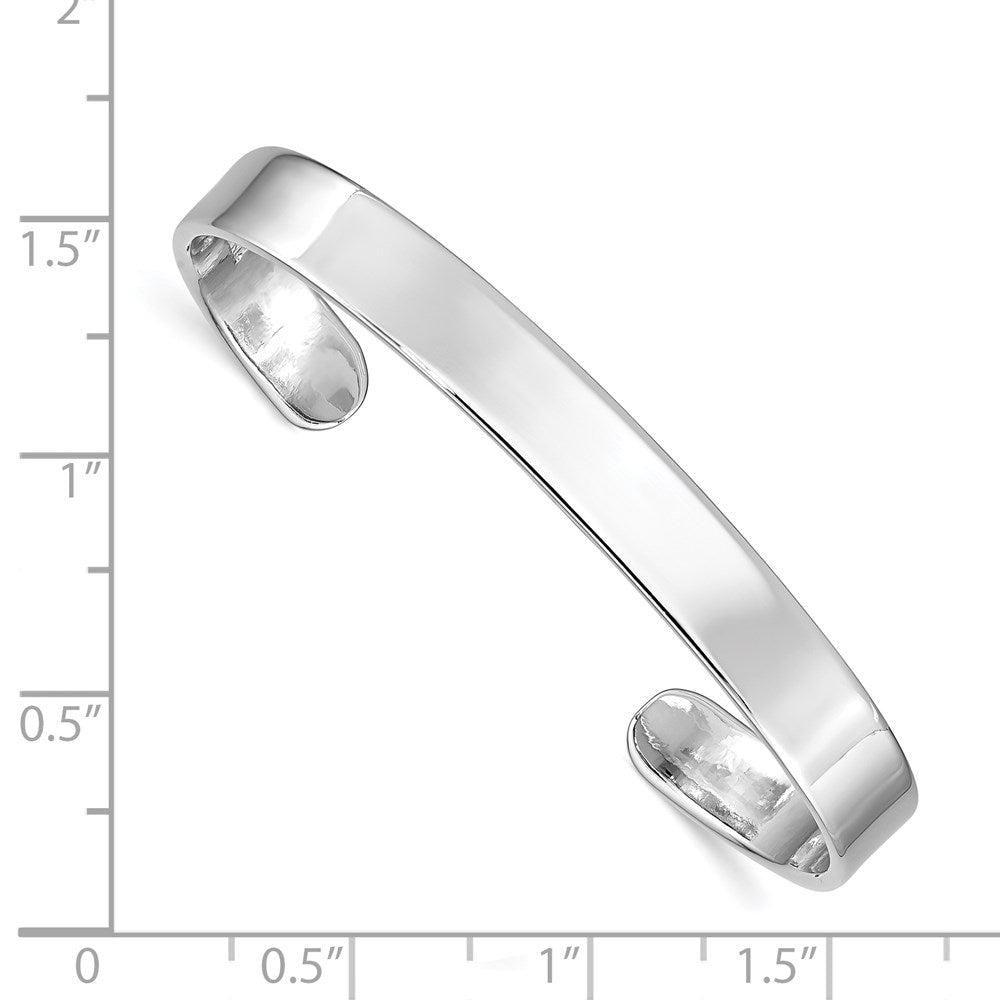 Sterling Silver Rhodium-plated Polished 6mm Children's Cuff Bangle QB872