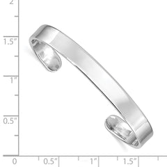 Sterling Silver Rhodium-plated Polished 6mm Children's Cuff Bangle QB872