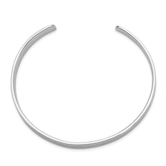 Sterling Silver Rhodium-plated Polished 6mm Children's Cuff Bangle QB878