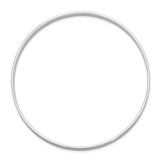 Sterling Silver Rhodium-plated 4.00mm Satin Slip-on Bangle QB900
