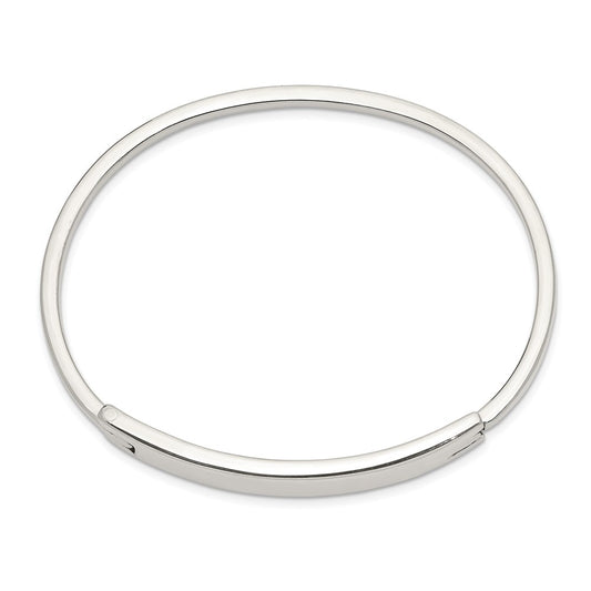 Sterling Silver ID Hinged Bangle QB907
