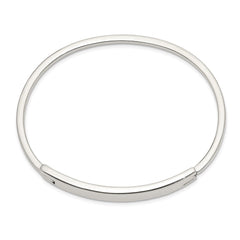 Sterling Silver ID Hinged Bangle QB907