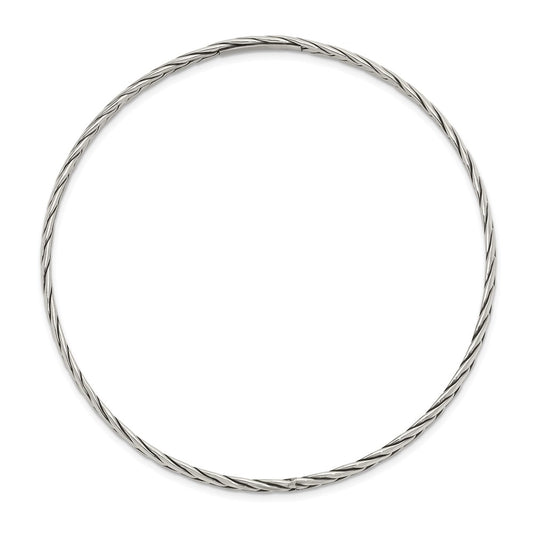 Sterling Silver Antiqued 3mm Slip-on Bangle QB922