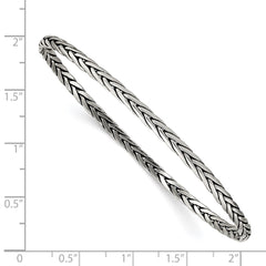 Sterling Silver Antiqued 3mm Slip-on Bangle QB922
