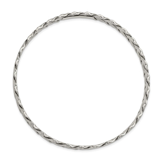 Sterling Silver Antiqued 5.25mm Slip-on Bangle QB928