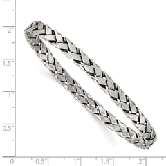 Sterling Silver Antiqued 5.25mm Slip-on Bangle QB928