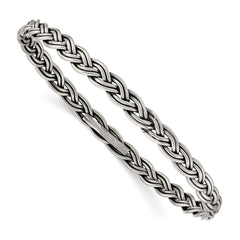 Sterling Silver Antiqued 5.25mm Slip-on Bangle QB930