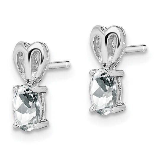 QBE20APR Sterling Silver Rhodium-plated White Topaz Earrings