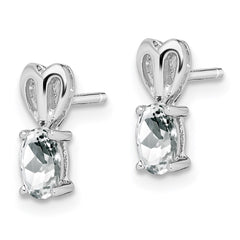 QBE20APR Sterling Silver Rhodium-plated White Topaz Earrings
