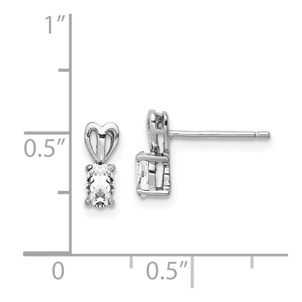 QBE20APR Sterling Silver Rhodium-plated White Topaz Earrings