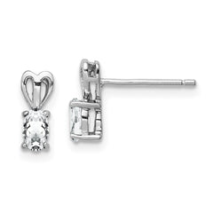 QBE20APR Sterling Silver Rhodium-plated White Topaz Earrings