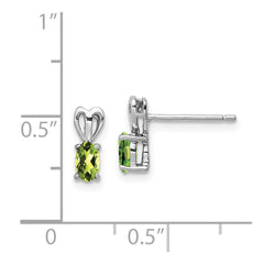 QBE20AUG Sterling Silver Rhodium-plated Peridot Earrings