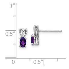 QBE20FEB Sterling Silver Rhodium-plated Amethyst Earrings