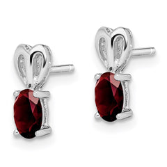 QBE20JAN Sterling Silver Rhodium-plated Garnet Earrings