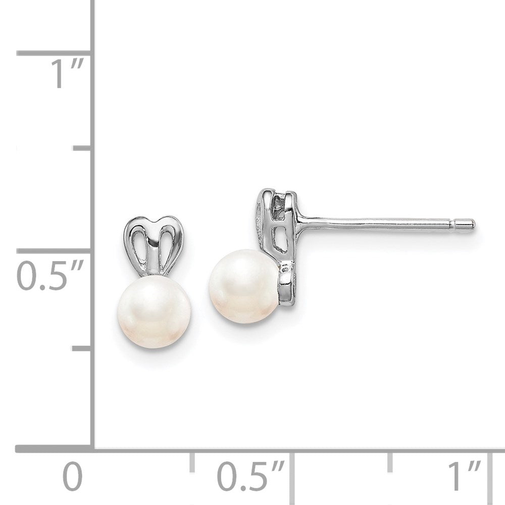 QBE20JUN Sterling Silver Rhodium-plated FW Cultured Pearl Earrings