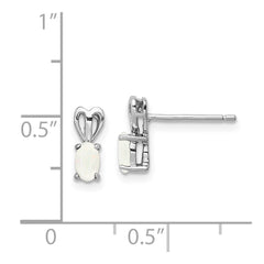 QBE20OCT Sterling Silver Rhodium-plated Created Opal Earrings