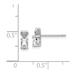 QBE23APR Sterling Silver Rhodium-plated White Topaz & Diam. Earrings