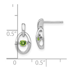 QBE32AUG Sterling Silver Rhodium Peridot Birthstone Vibrant Earrings