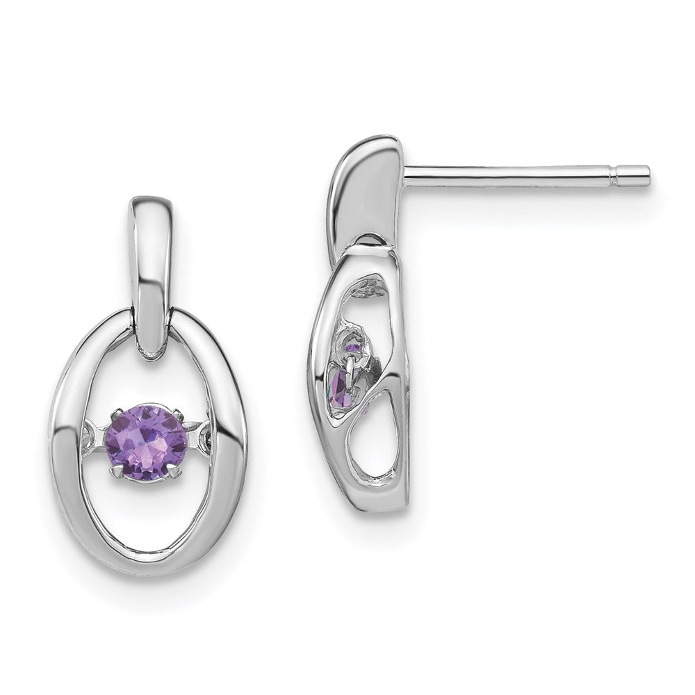 QBE32JUN Sterling Silver Rhodium Created Alexandrite Birthstone Vibrant Earrings